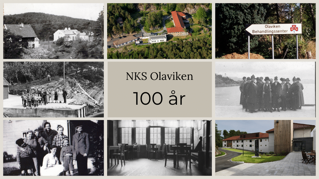 Bildecollage av ulike historiske bilder av NKS Olaviken til artikkelen om Olaviken fyller hundre år