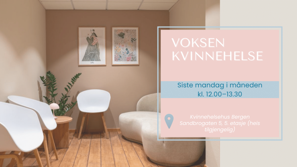 ildet viser arrangementsbilde for Voksen kvinnehelse, siste mandag i måneden.