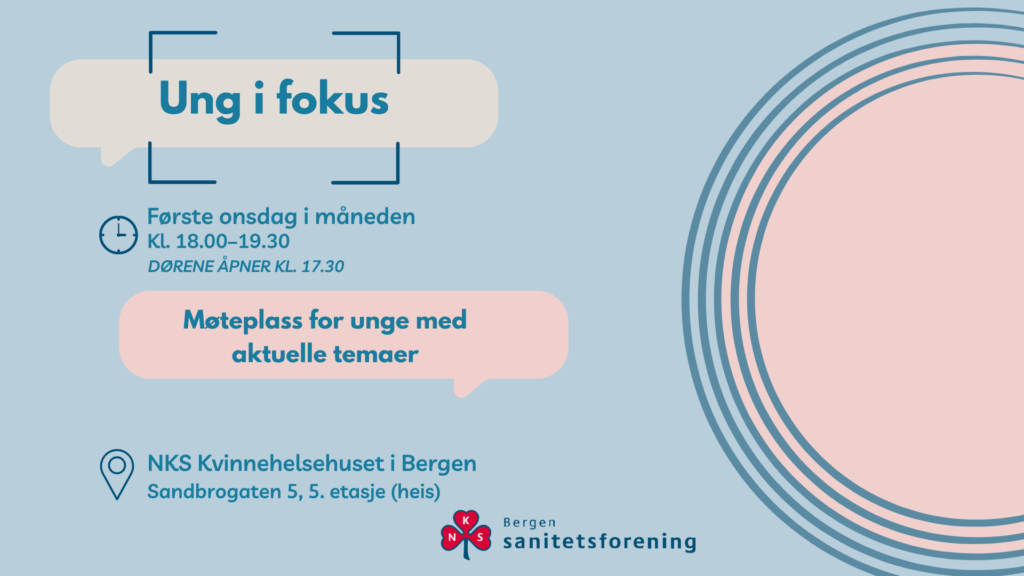 Grafikk til aktiviteten Ung i fokus første onsdag i måneden.