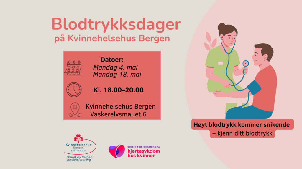 Blodtrykksdager mandag 4. og 18. mai kl. 18.00–20.00