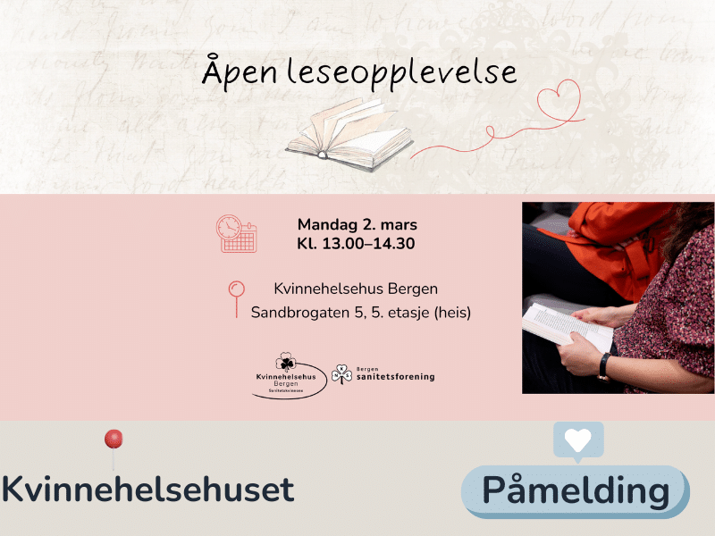 Bilde til aktiviteten Åpenleseopplevelse i anledning Kvinnefestivalen