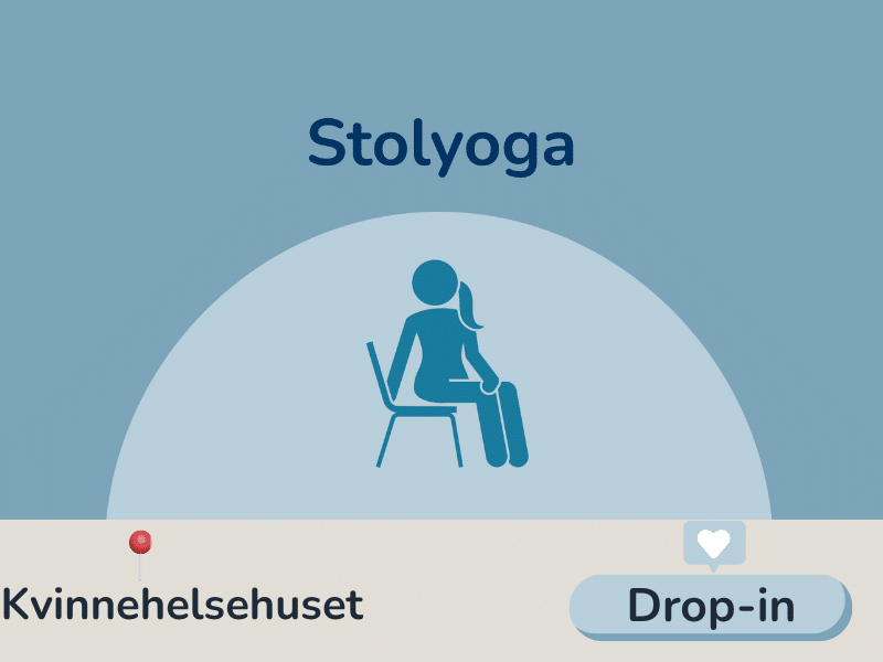 Grafikk til aktiviteten stolyoga, drop-in på Kvinnehelsehus Bergen